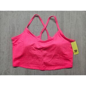 All In Motion Women Plus Size Allover Light Support Cami Sports Bra Size 3X Pink